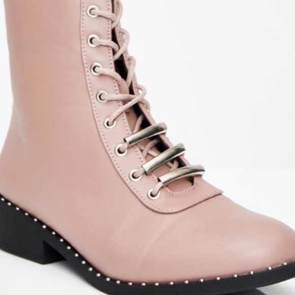 Dolls Kill Qupid Dusty Rose Pink Mauve Boots 7 - Picture 2 of 8